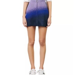 Maje Jiseille Printed Mini Skirt - Purple & Blue Ombre - size 36 US Small - EUC